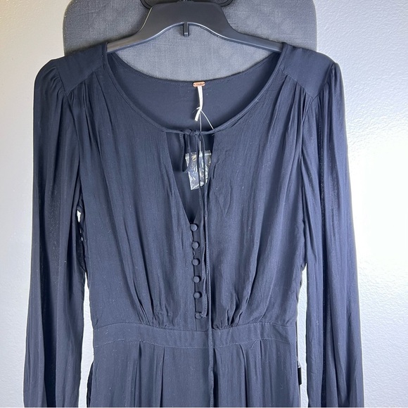 Free People Women’s Black Long Sleeve Dress Size 4 - Picture 3 of 9